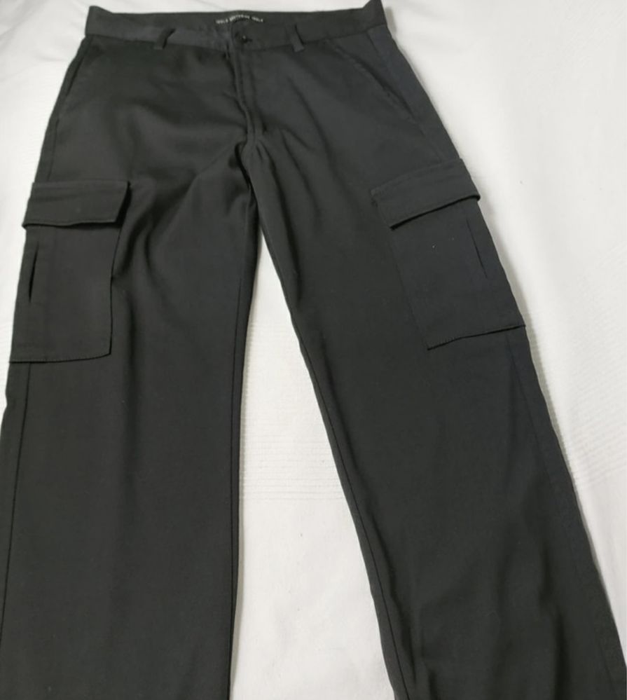 Nowe Czarne Spodnie Damskie Baggy Cargo Pants Vintage Y2k, Idols 29