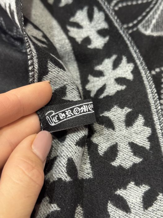 Шарф теплий кашеміровий Chrome Hearts подарунок хром хартс палантин