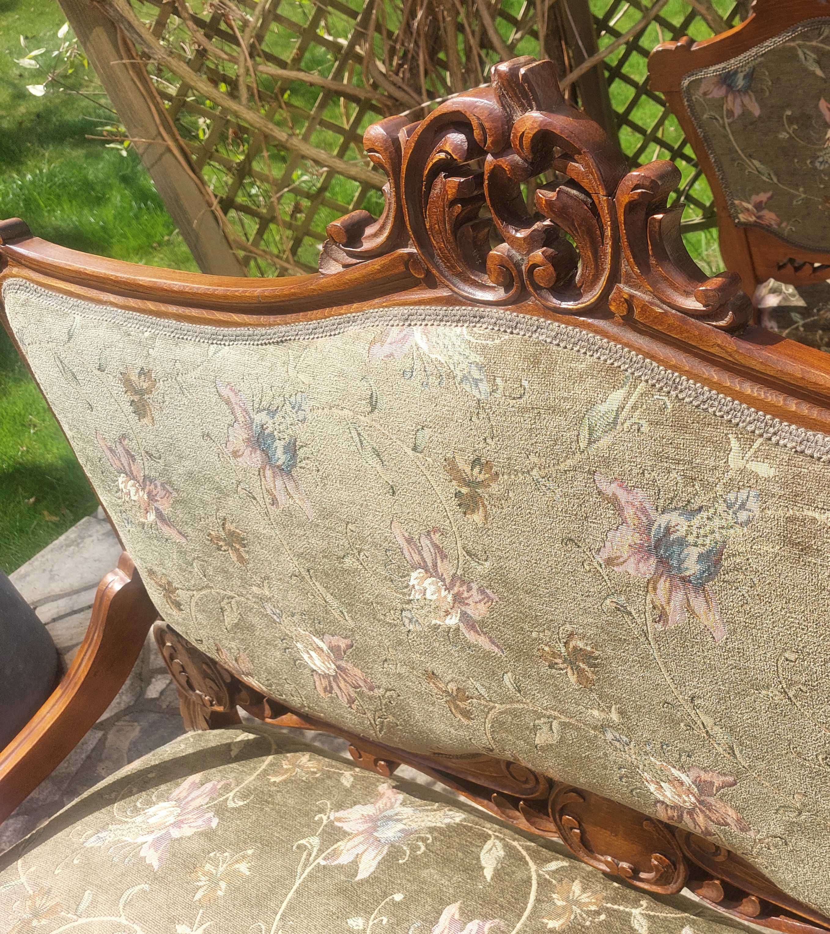 Komplet wypoczynkowy Ludwik antyk sofa i 2 fotele Kraków