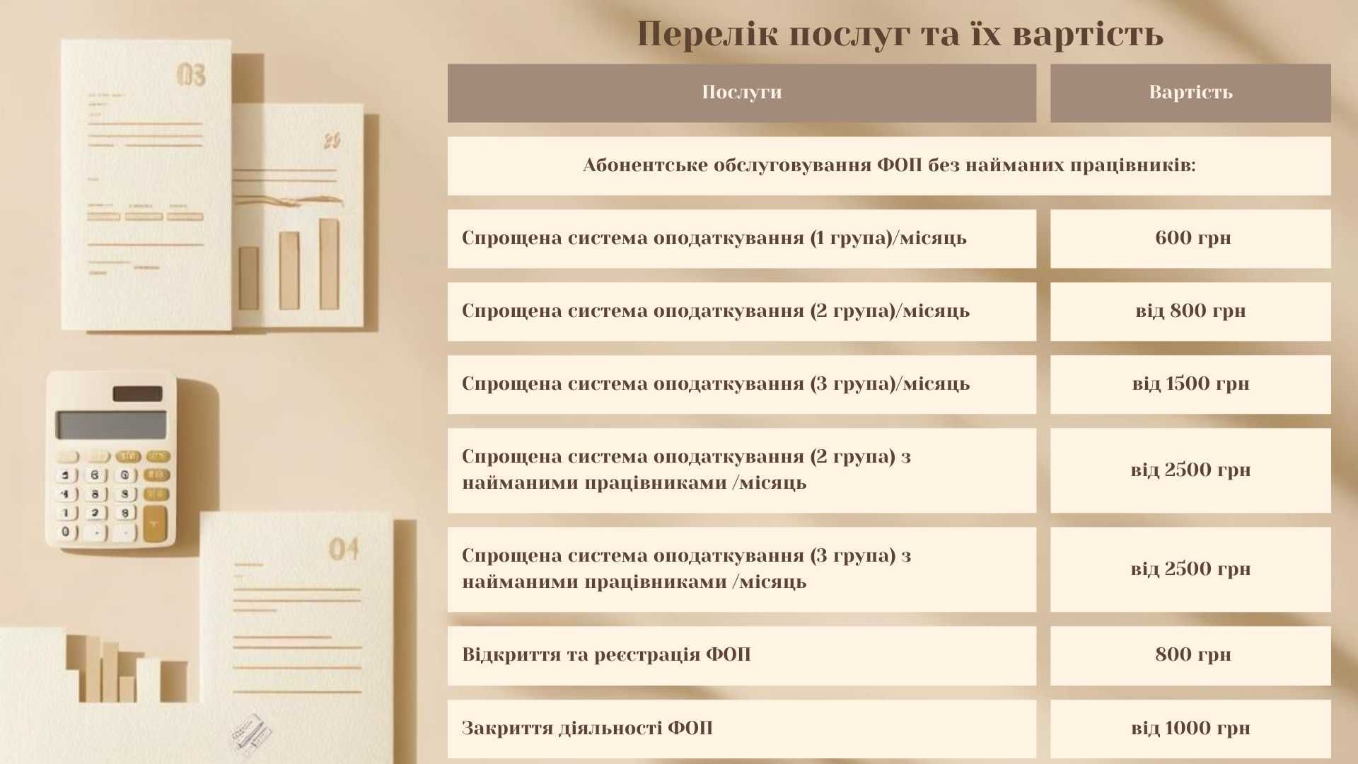 Бухгалтер для ФОП I, II, III групи спрощеної системи оподаткування