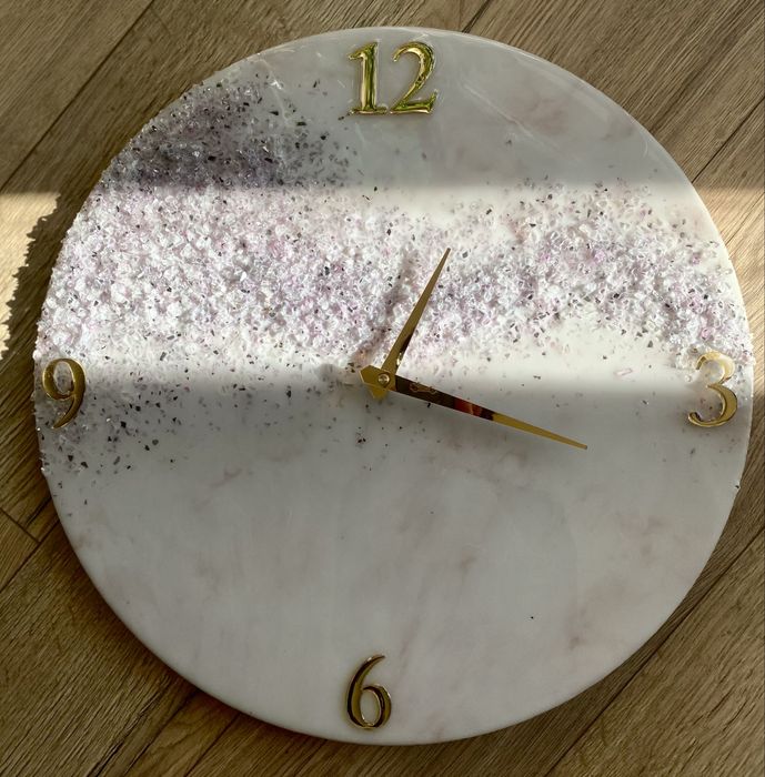 Zegar z żywicy epoksydowej, duży, 50 cm