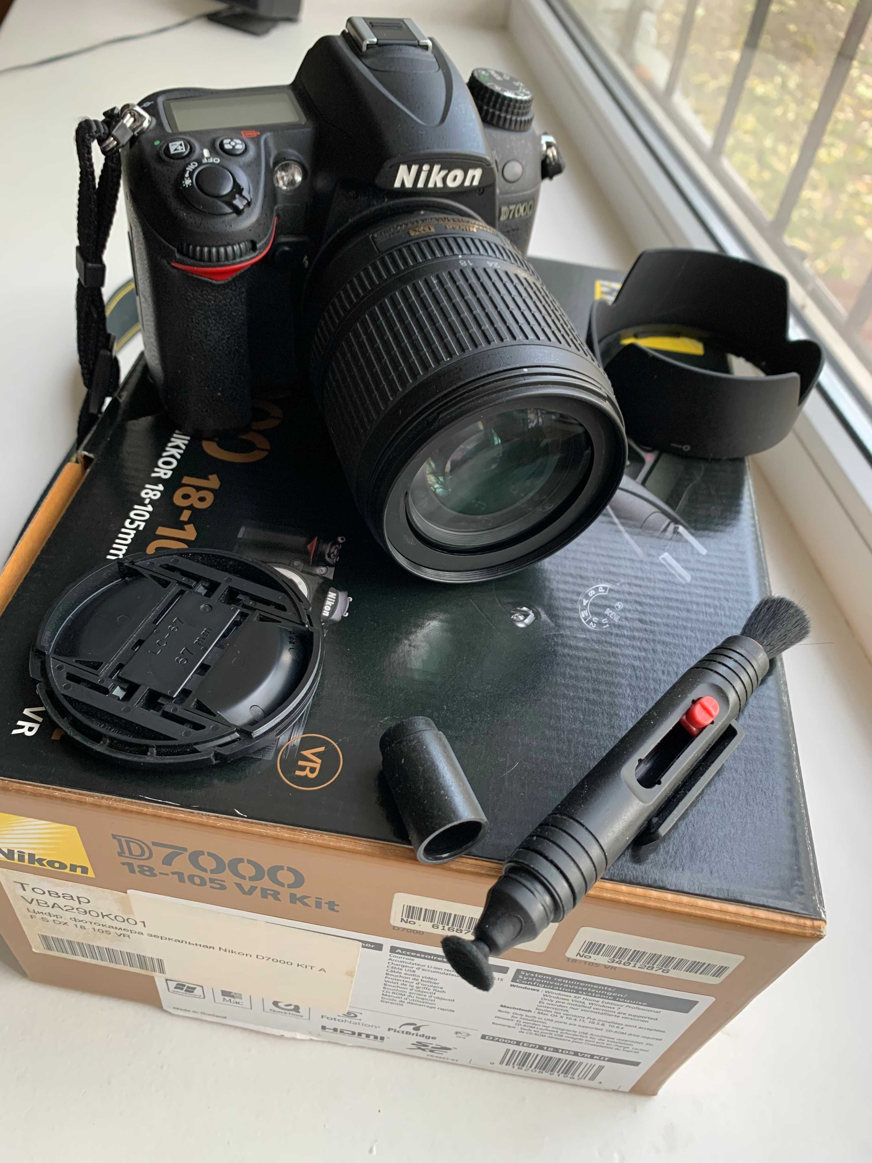Фотоапарат Nikon D7000 18-105VR Kit Як новий Повний комплект+подарунки