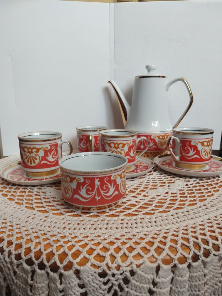 Porcelanowy serwis kawowy Roman lata 70