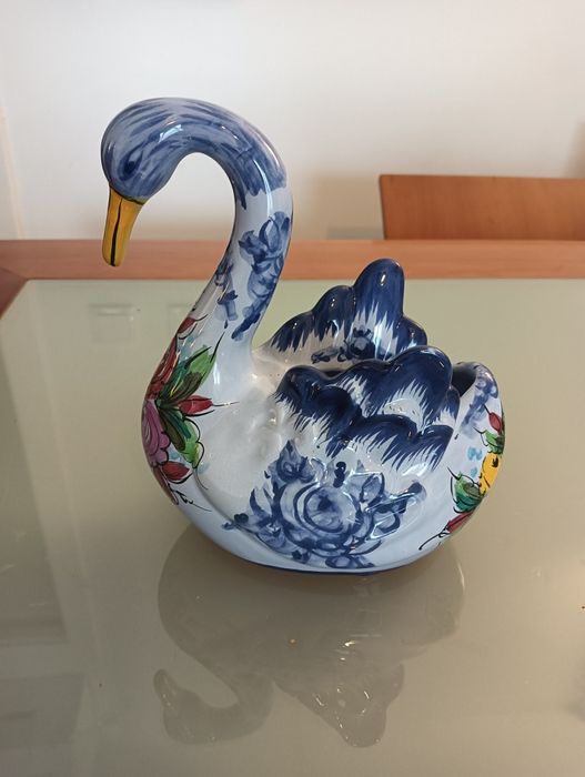 Cisne Floreira cerâmica / loiça Muito antiga Vestal Vintage*