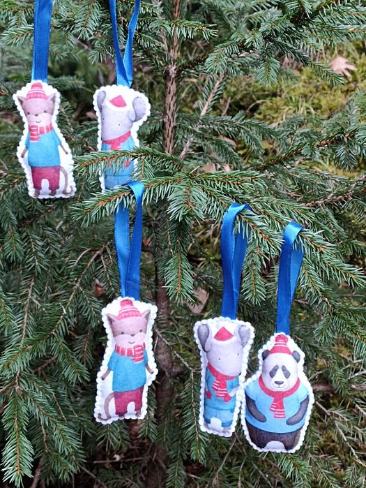 Тварина набір з фетру декор єнот заєць собака зима свято