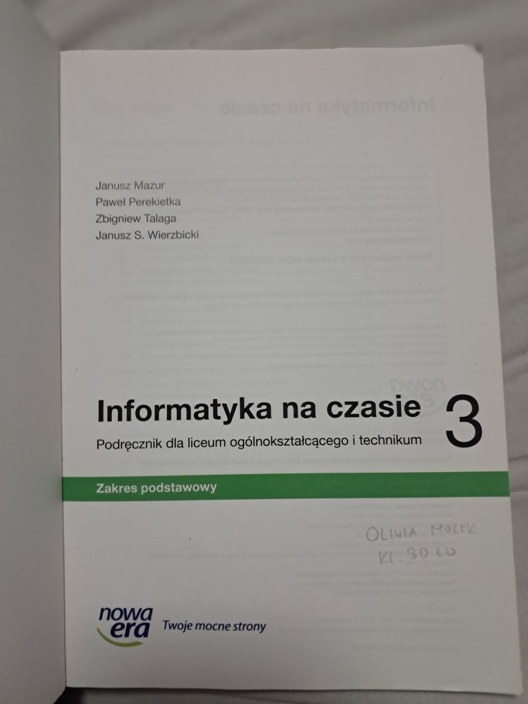 Informatyka na czasie 3 podrecznik dla liceum ogólnokształcącego i tec