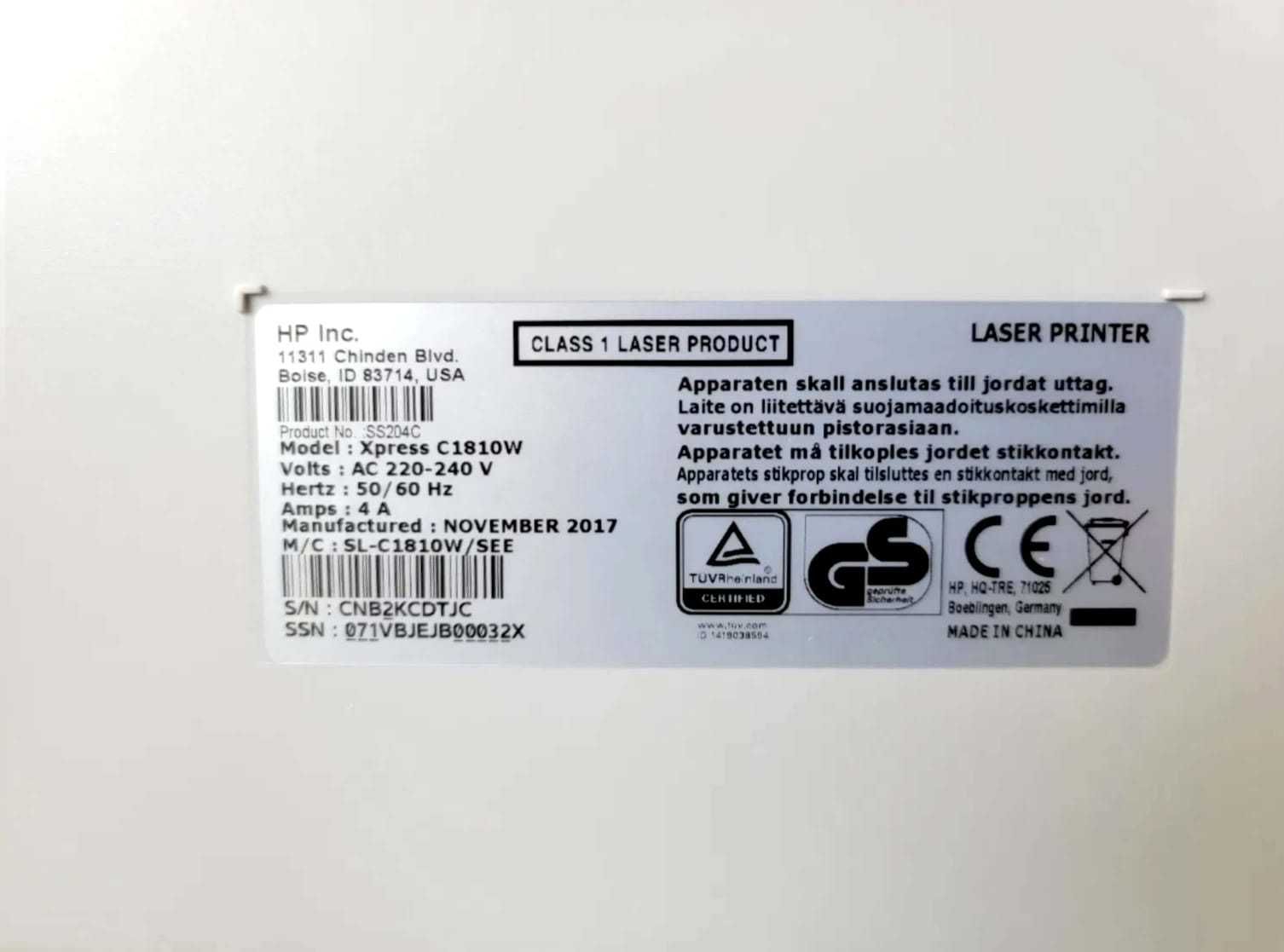 Samsung Xpress SL-C1810W Cor Wi-Fi Impressora a laser