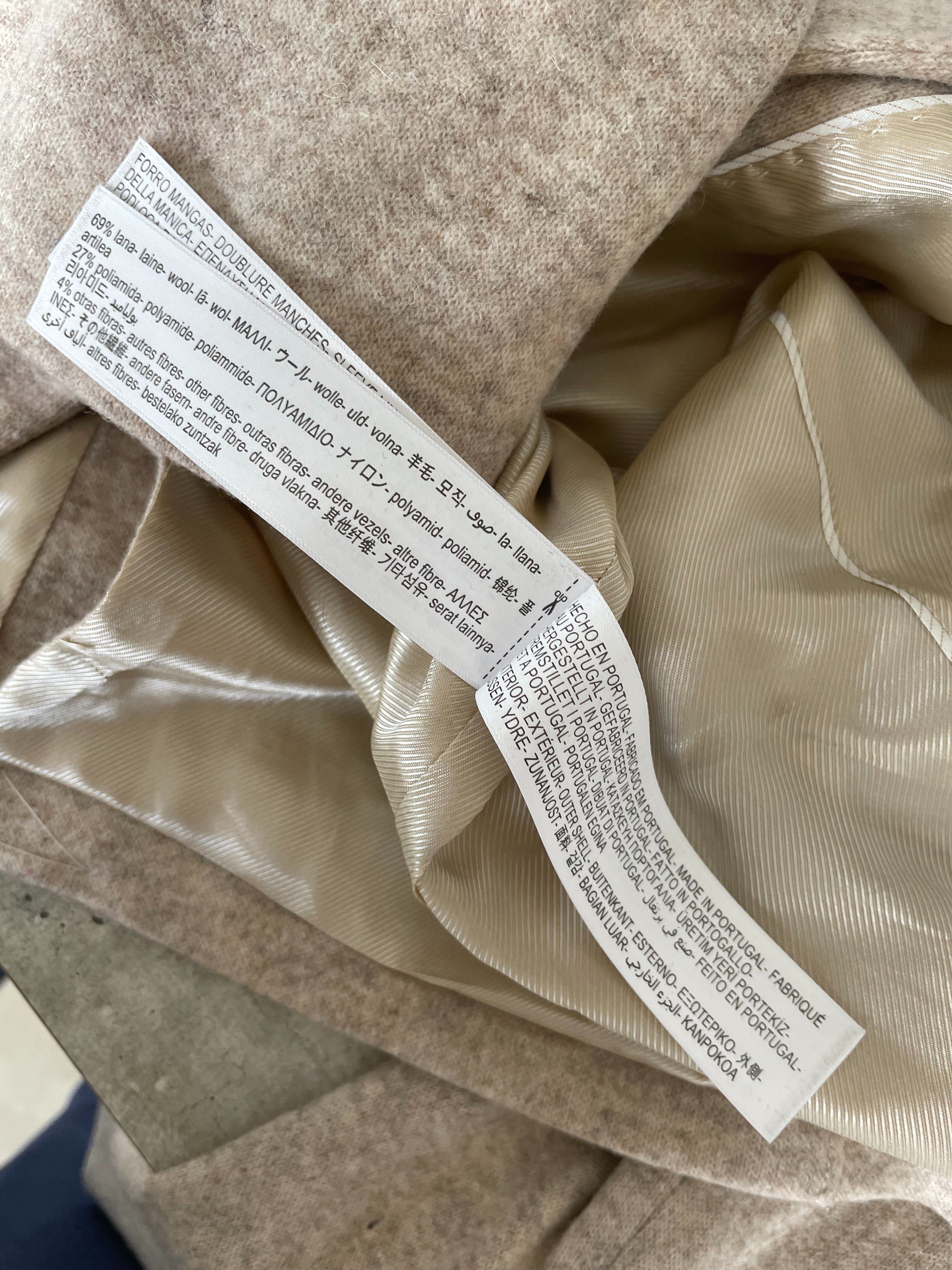 Massimo Dutti kremowa marynarka melanżowa minimalizm