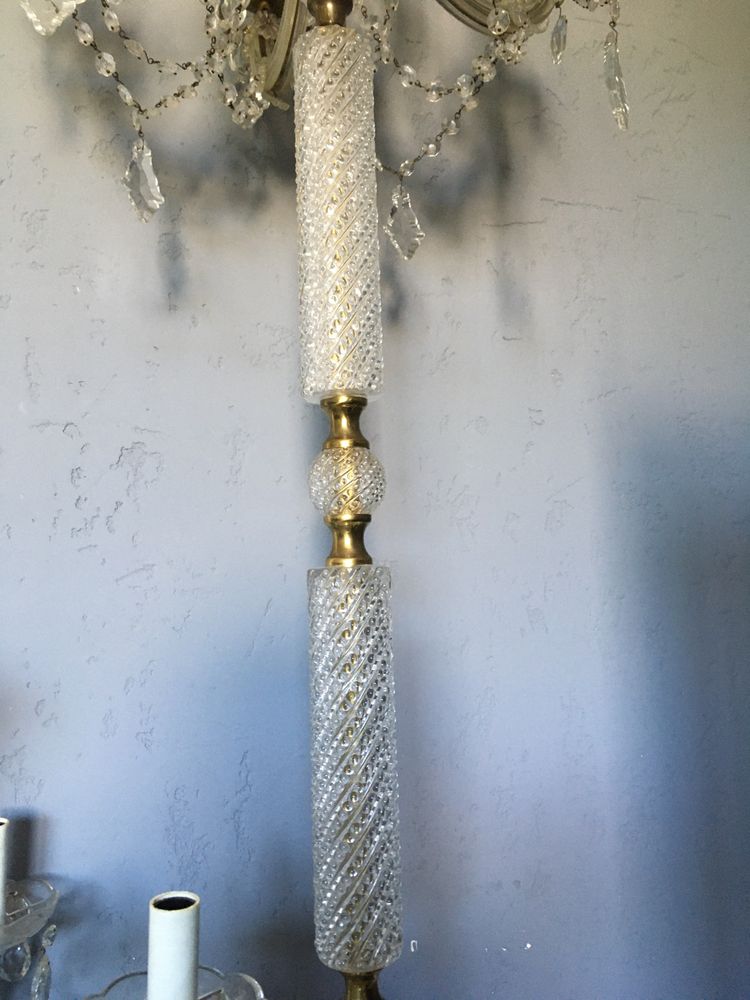 Stary żyrandol i lampa kryształ Francja lata 50-60