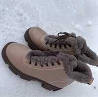 Зимние ботинки натуральные. Ботинки на овчине