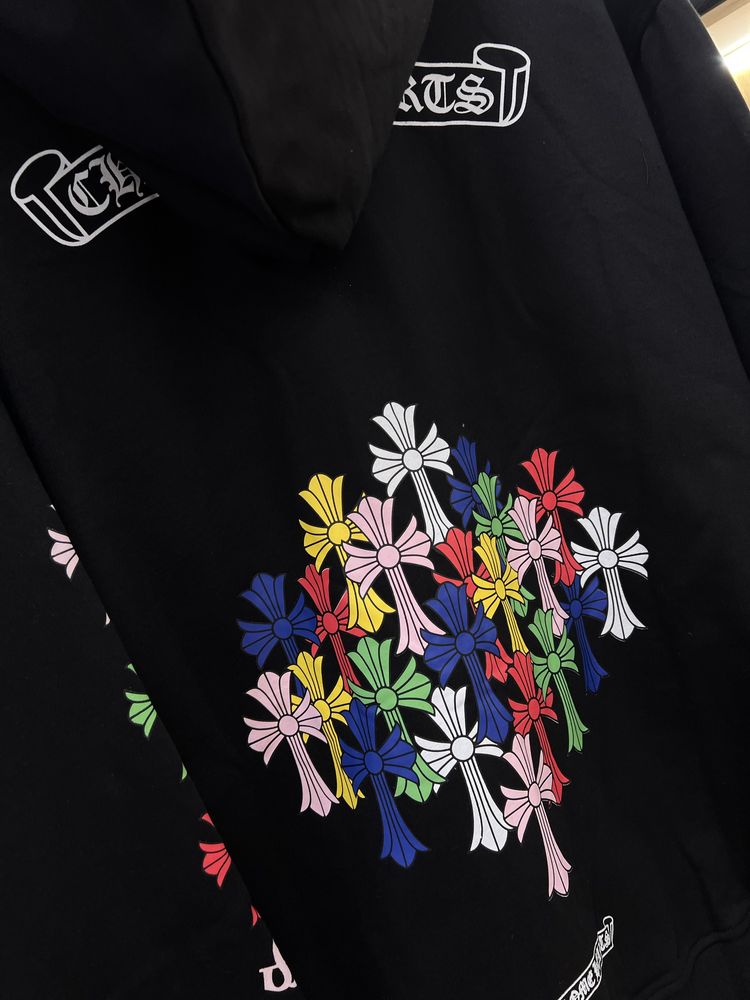Зіп Худі Chrome Hearts Multi Color Cross Black