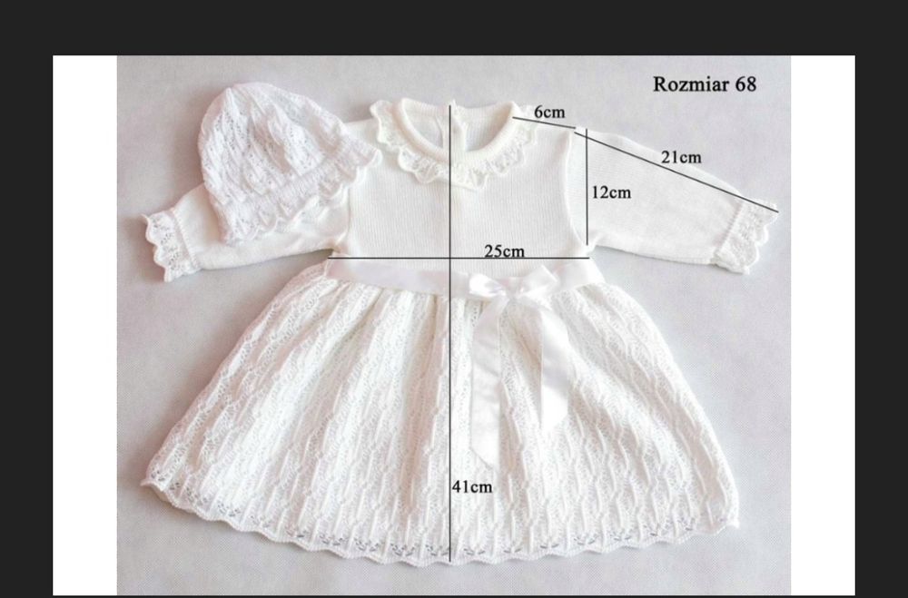 Biała sukienka chrzest święty 68