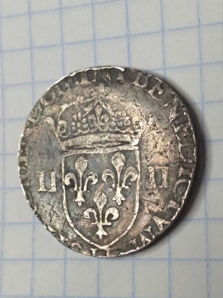Moneta, Henryk III Walezy, 1/4 ecu. 1579 r.