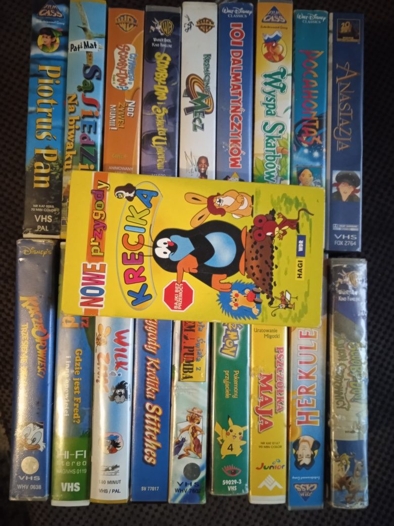 19 szt kaset VHS bajki orginalne