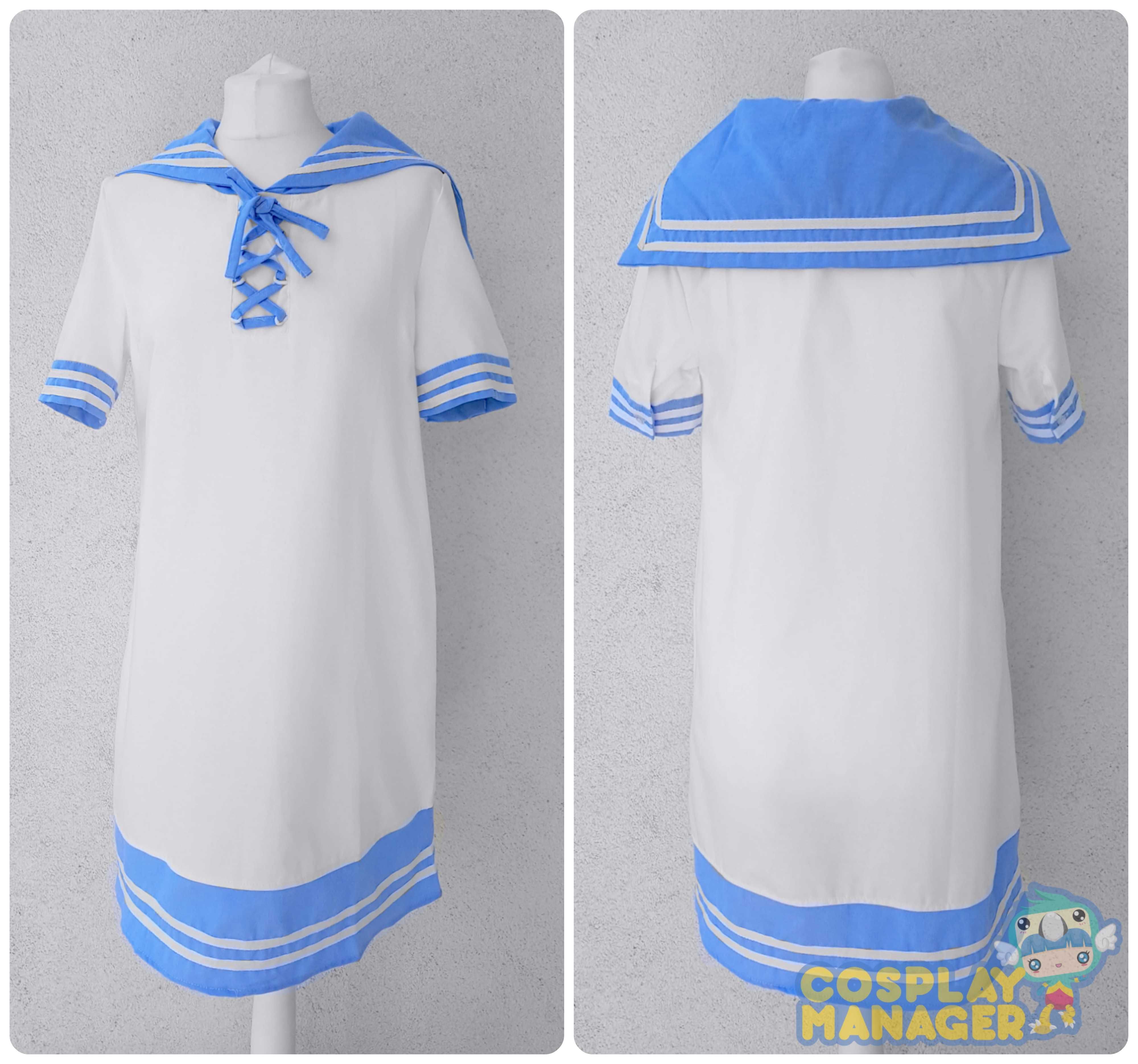 Sukienka japan style kawaii biało-błękitna Nowa Rozmiar S/M