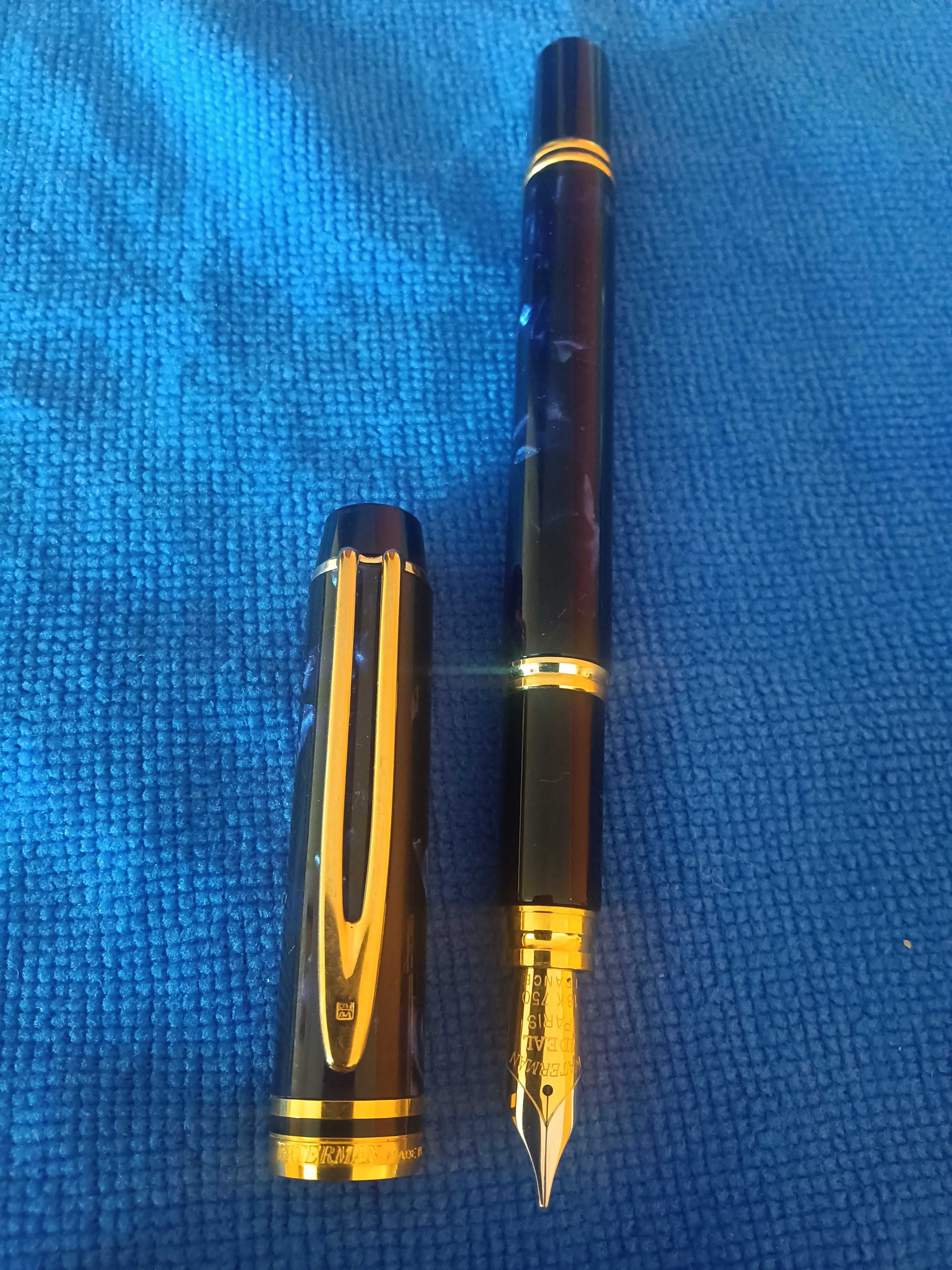 Caneta Waterman Le Man 200 Rhapsody Azul aparo em ouro