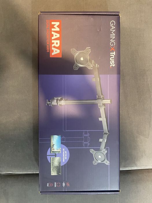 Uchwyt biurkowy na 2 monitory TRUST MARA