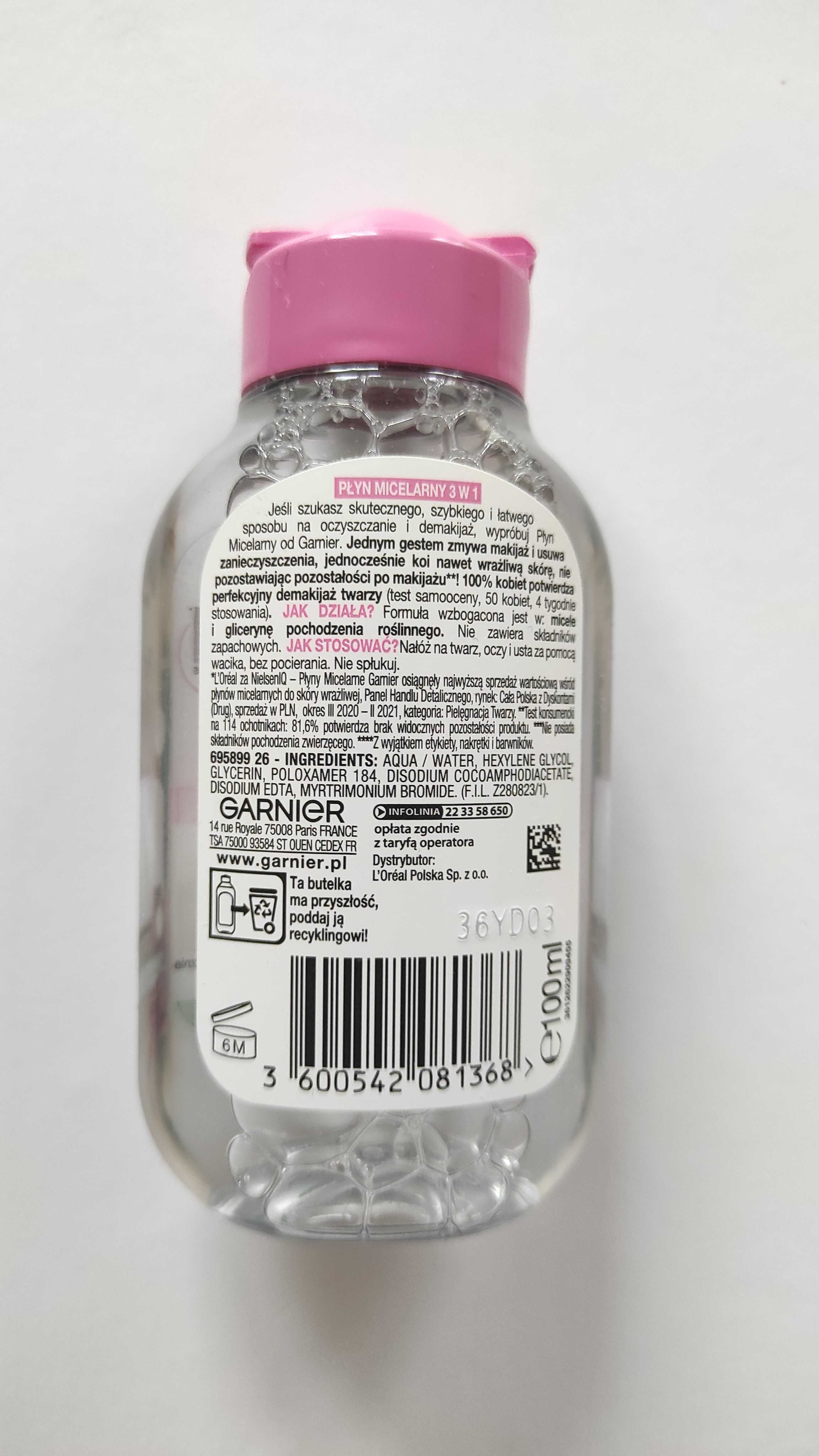 Płyn micelarny do skóry wrażliwej 3 w 1 Garnier
