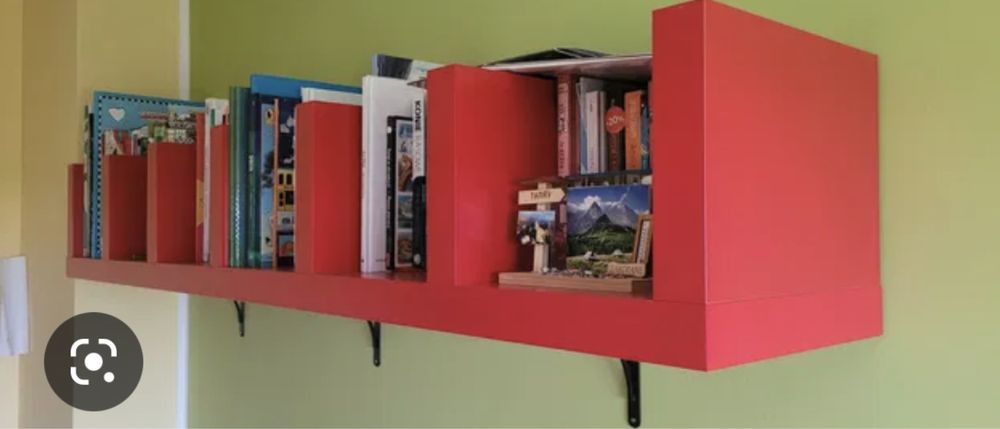 Półka ścienna czerwona 30x190 cm z Ikei STAN IDEALNY