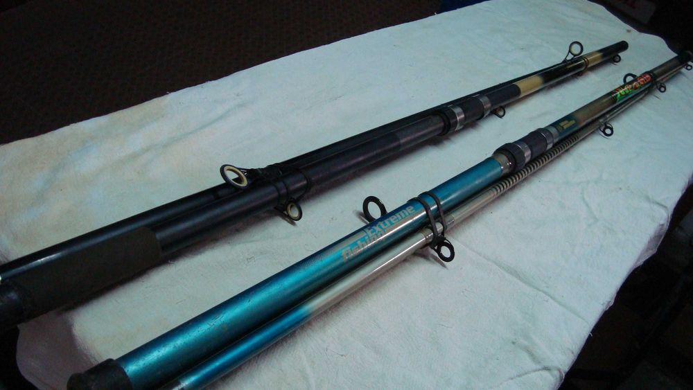 Canas   de  pesca  de  fundo,  surf-casting   c/ carrete