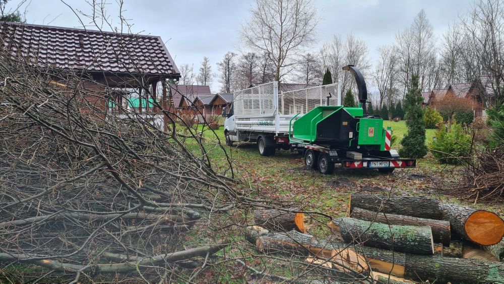 Wycinka drzew przycinanie wywóz gałęzi Rębak karczowanie terenów