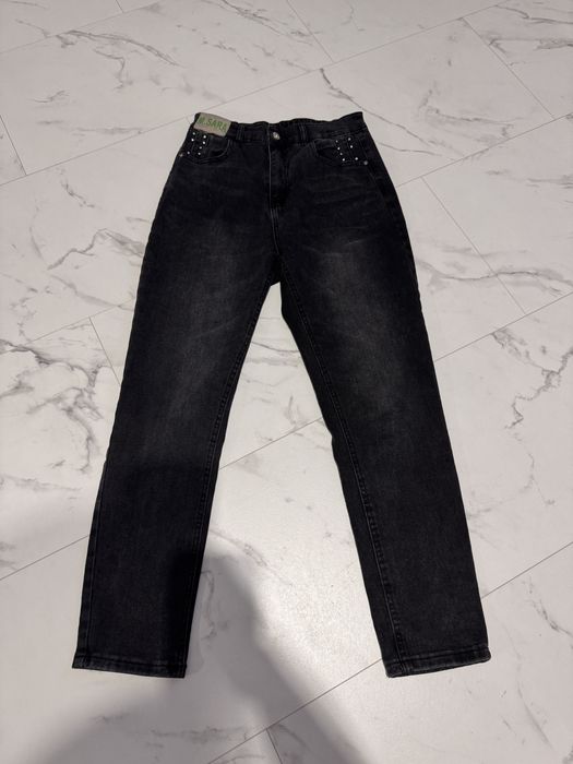 Czarne damskie spodnie jeansowe m.sara jeans rozmiar s