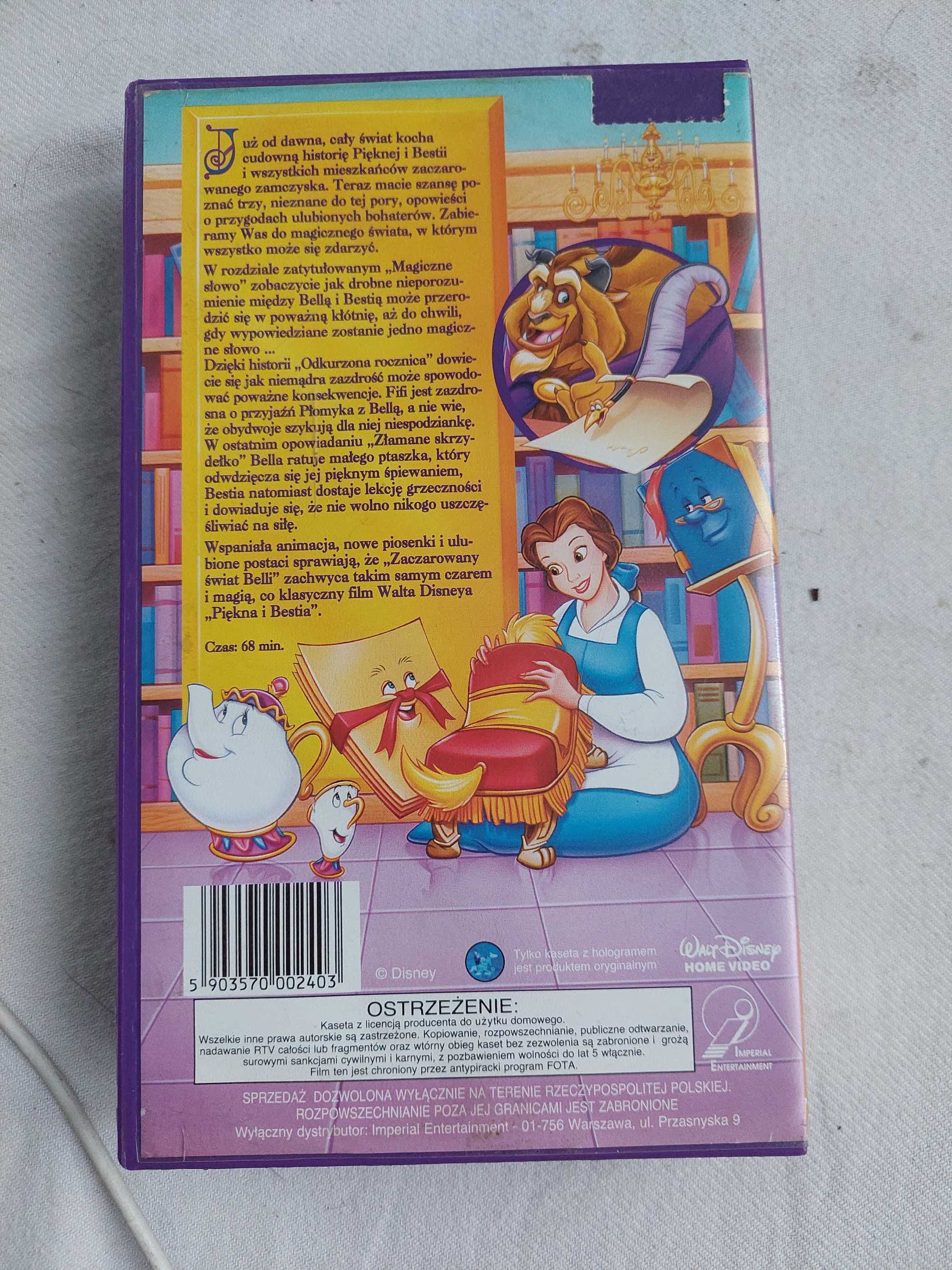 Zaczarowany Świat Belli bajka VHS Walt Disney