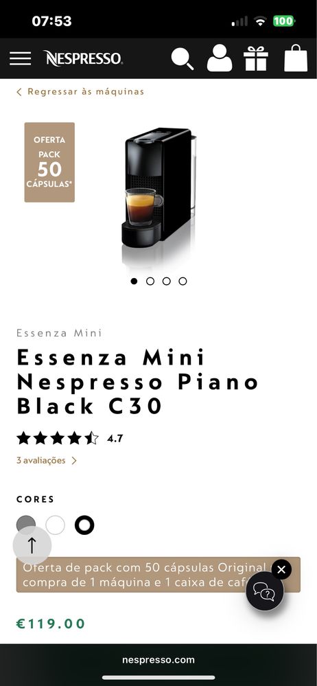 Essenza Mini Nespresso Piano Black C30