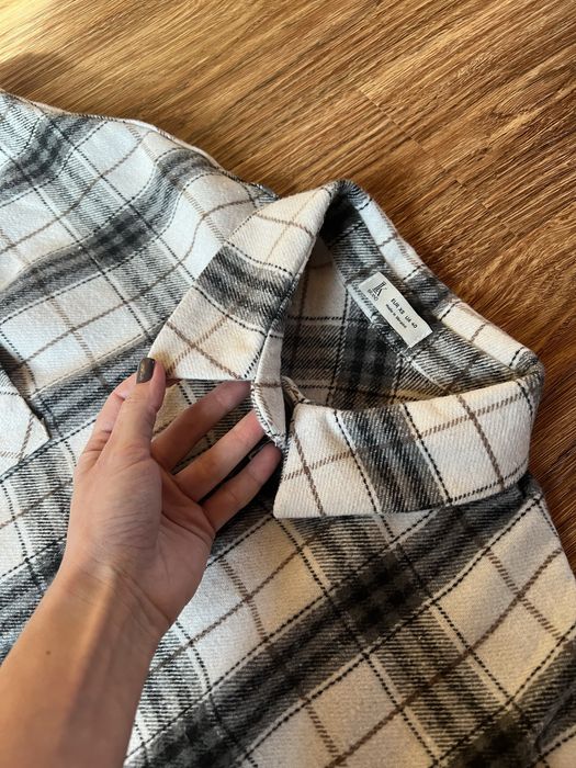 Тепла флісова сорочка XS оверсайз, картата сорочка в клітинку
