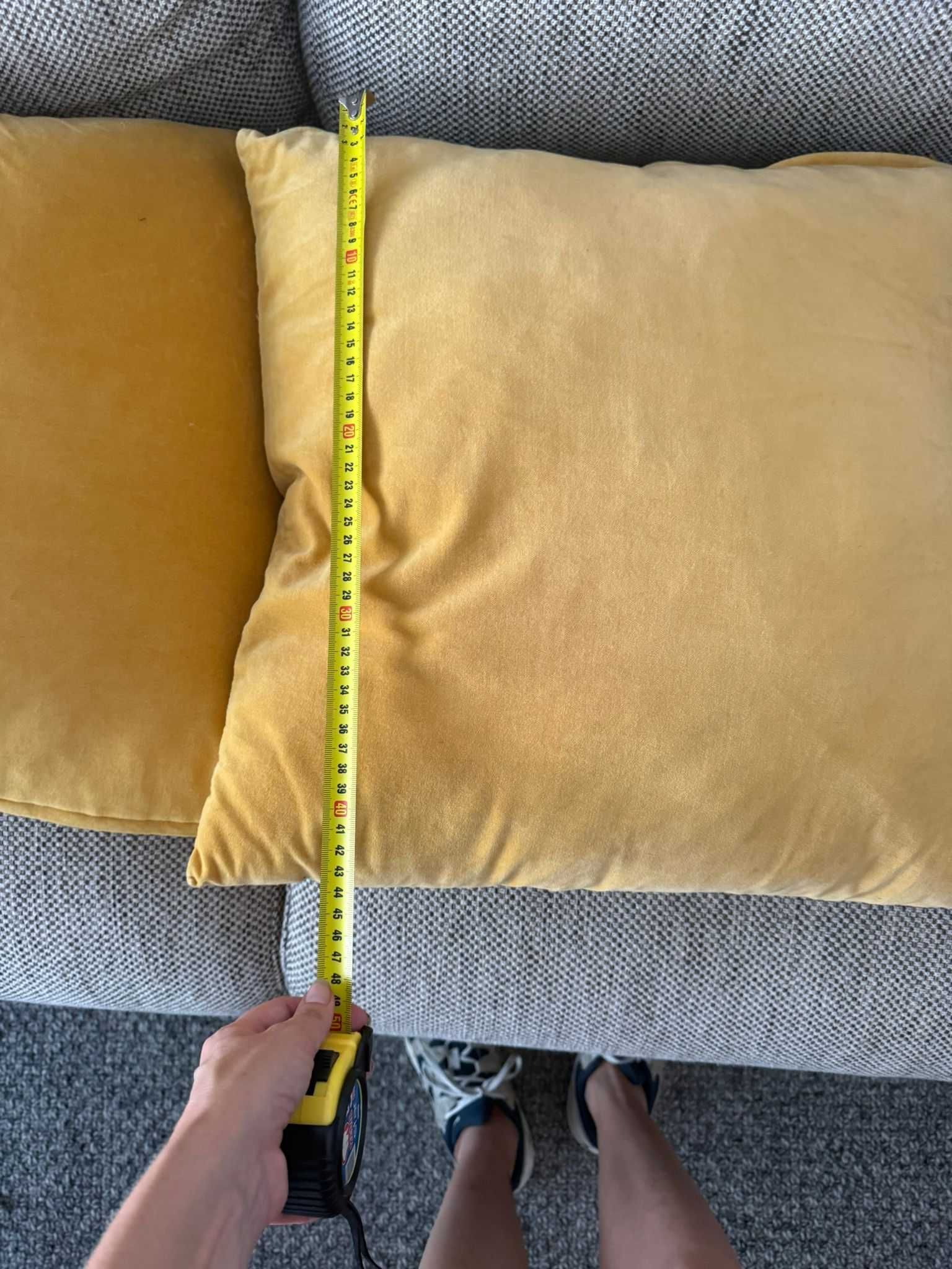 Conjunto de 3 almofadas amarelo-mostarda – super macias!