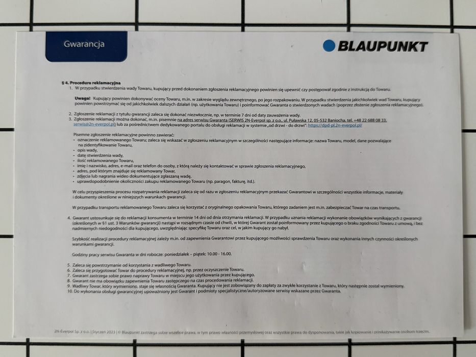 Wieża Blaupunkt MS45BT gwarancja aux bluetooth radio fm głośniki