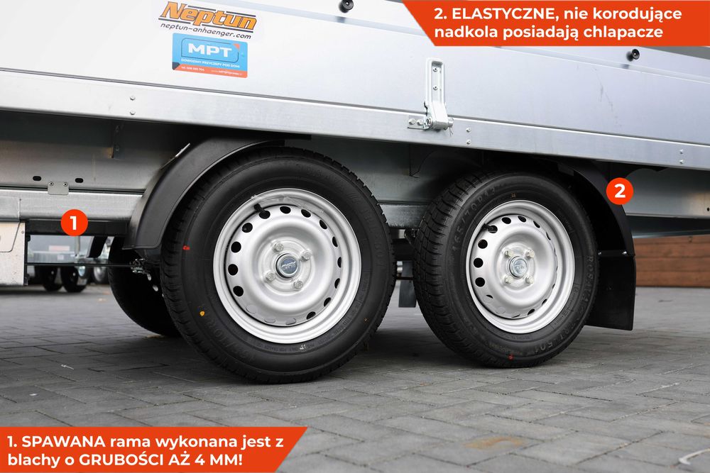 Przyczepa z hamulcem DMC 1300 1.3 Neptun Nordica 302x151x40 GN274