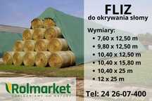 Fliz 9,8x12,5m Agrowłóknina Plandeka Do Okrywania Słomy Stogów PŁOCK