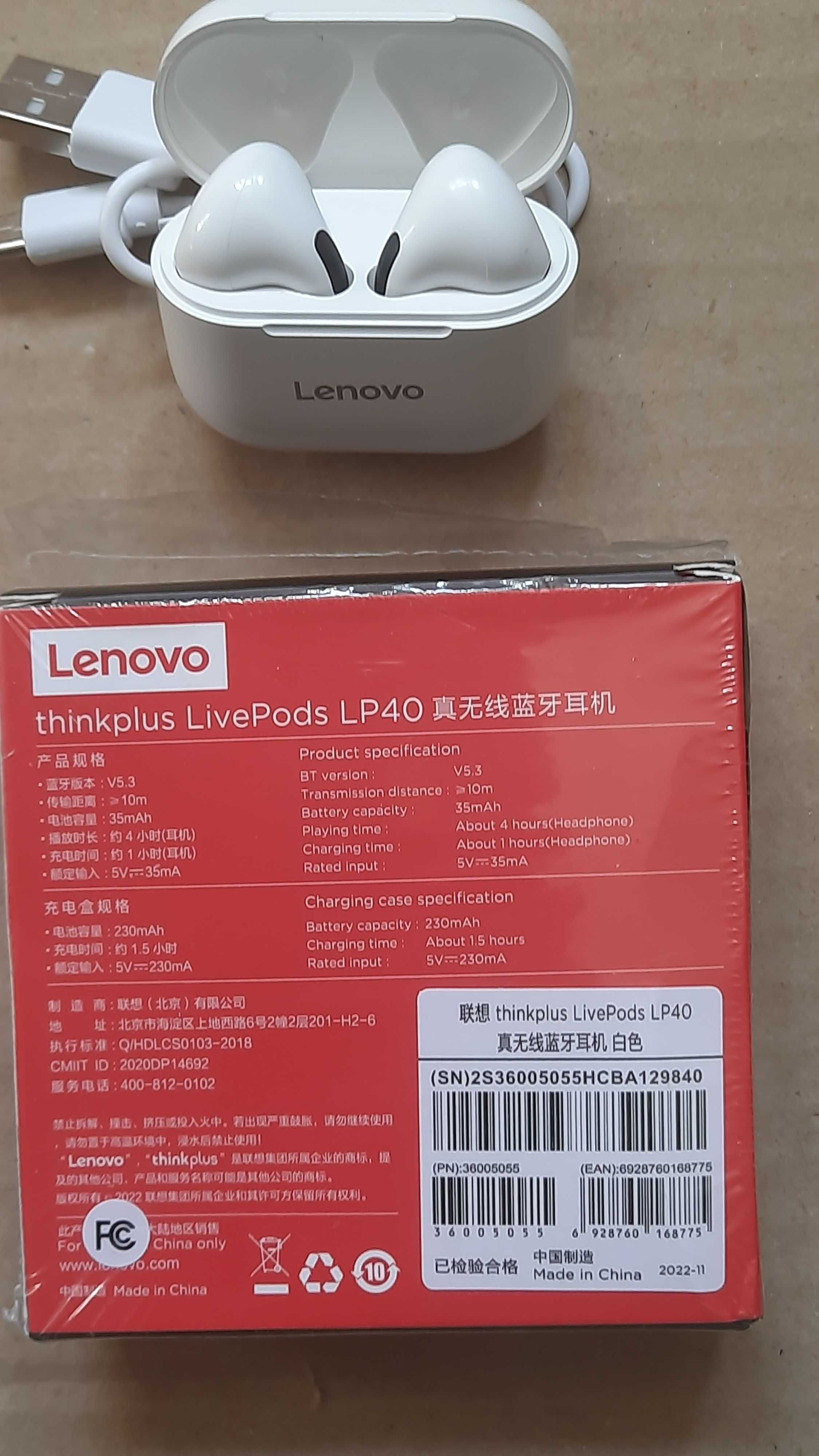 Наушники Lenovo LP40 TWS