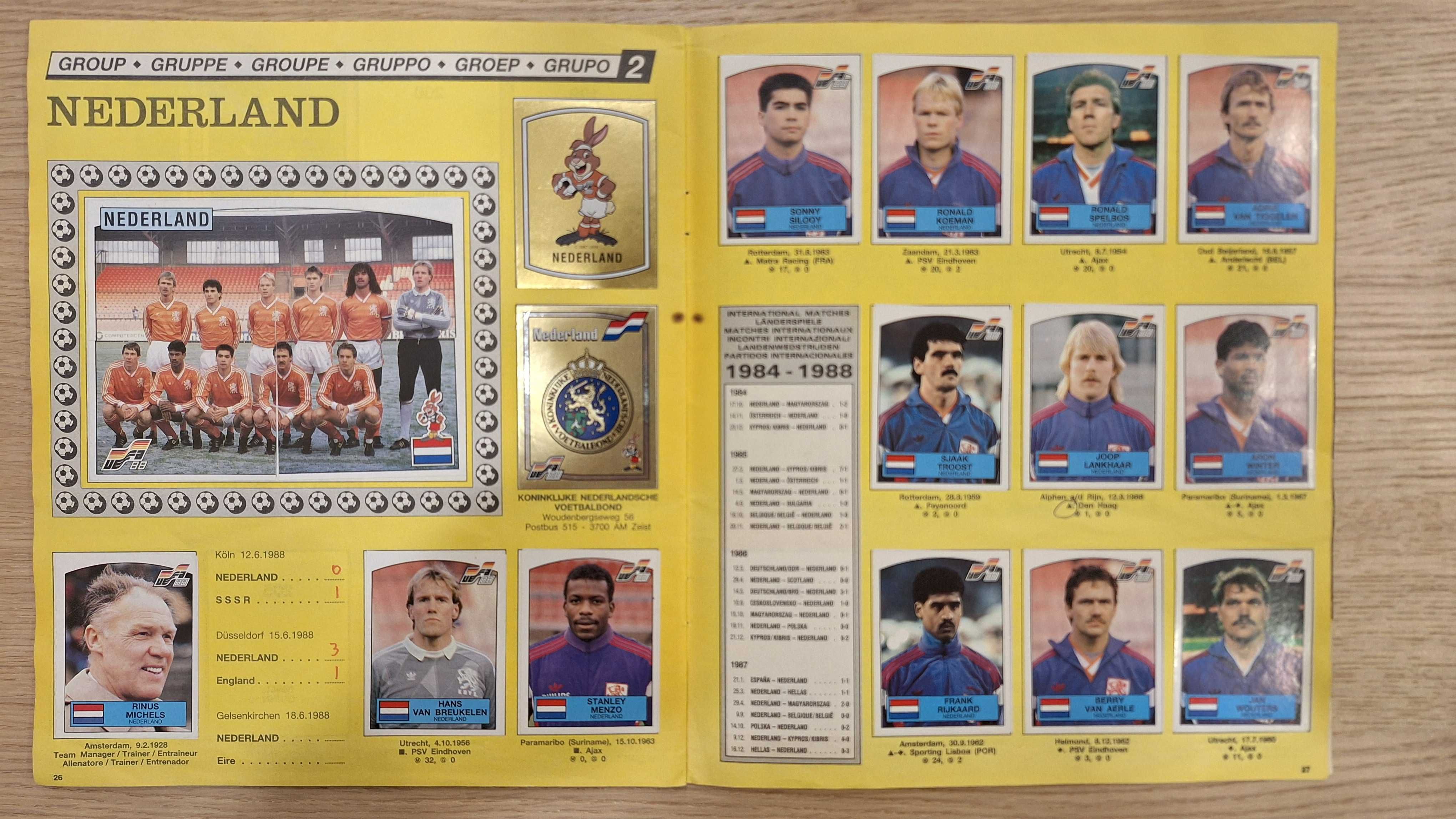 Caderneta Completa Panini Europeu Futebol - EURO 88