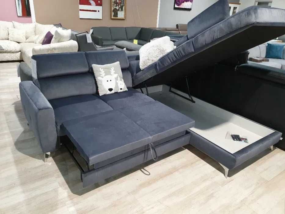 DAHLIA NAROŻNIK z funkcją spania Vero Black Days zakup BEZ VAT