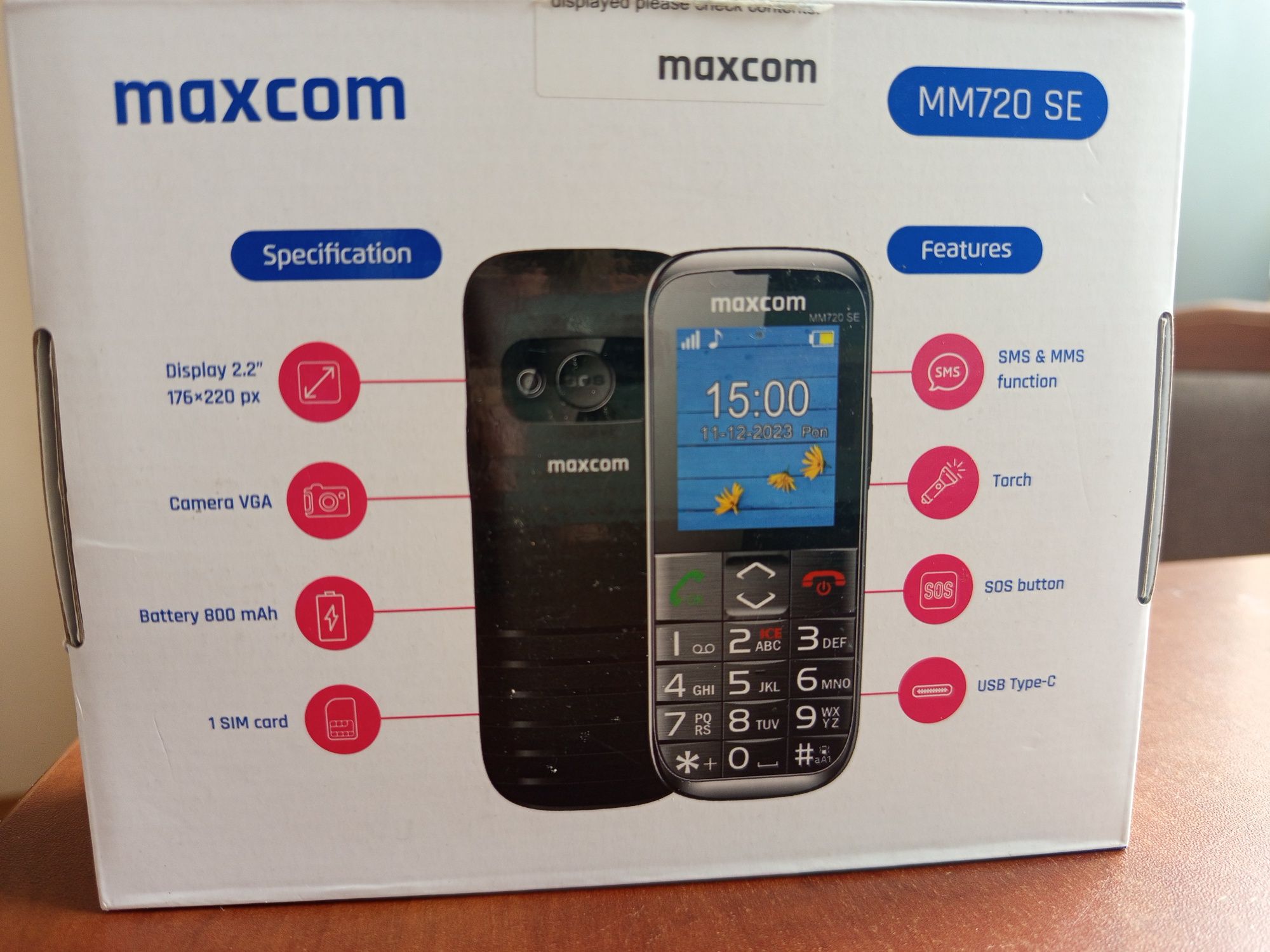 Telefon dla seniora Maxcom MM720 SE