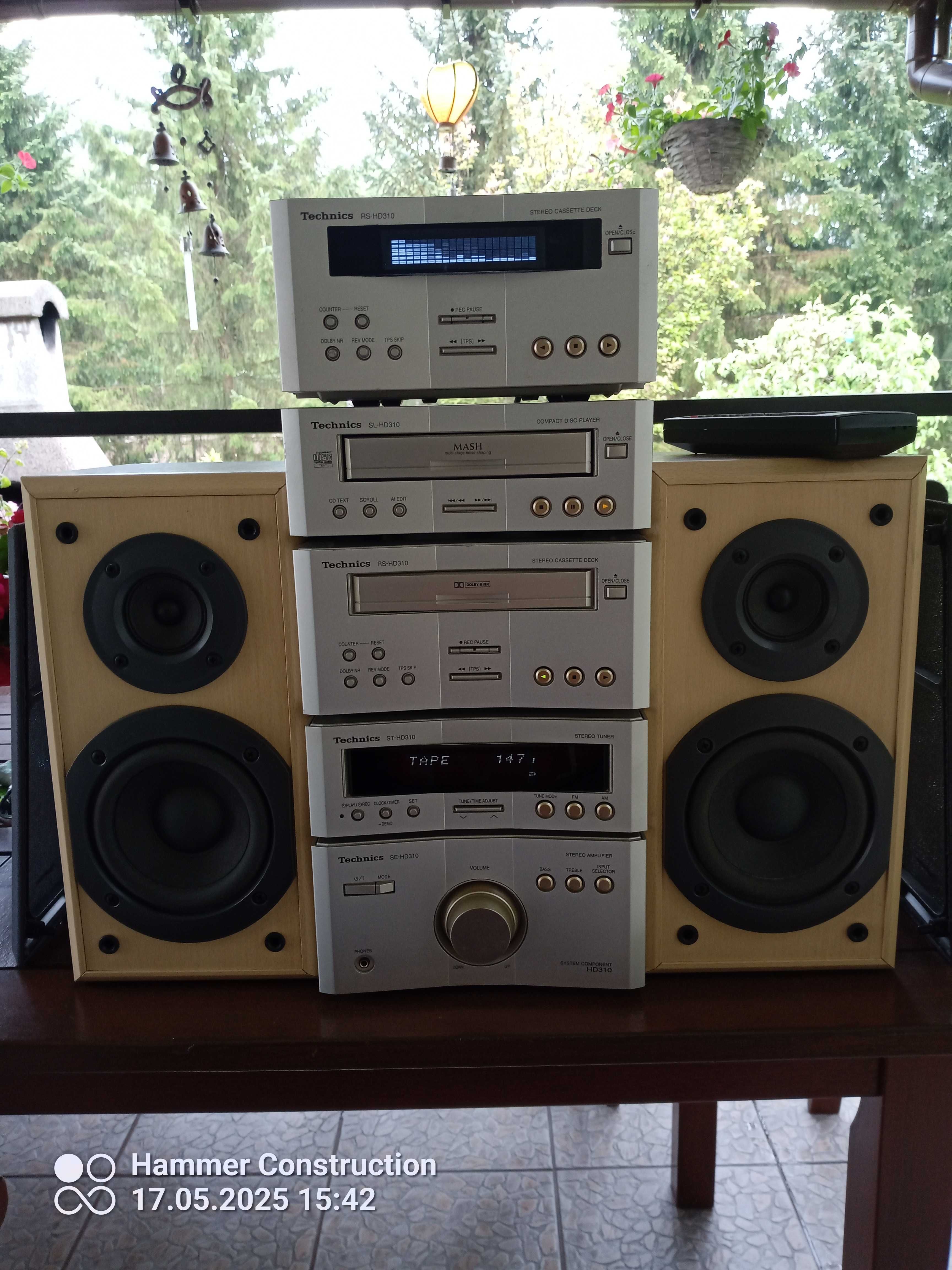 Mega Unikat Wieża Technics HD 310 Pasmo Widma kolumny + oryg. pilot
