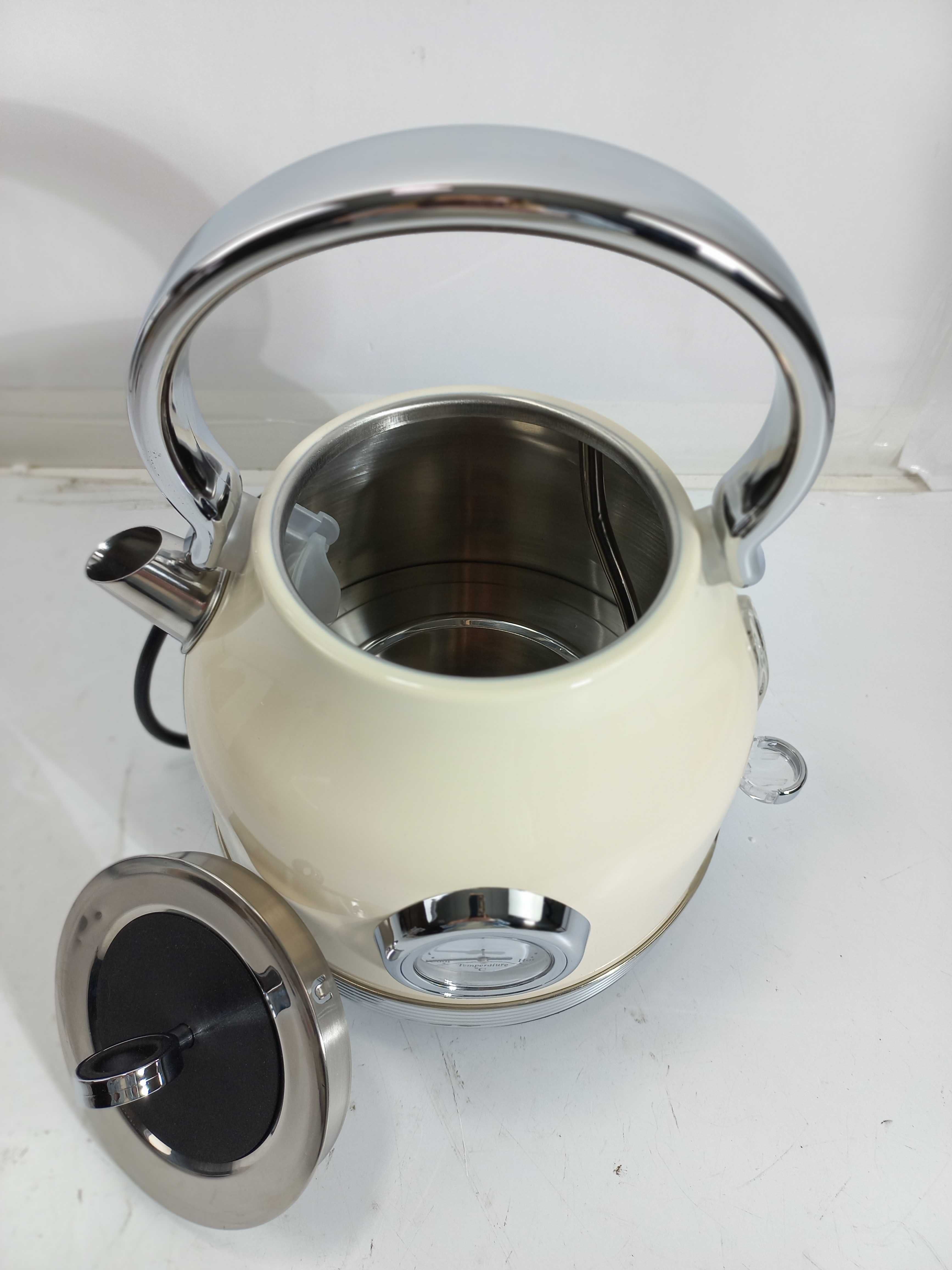 Чайник електричний, молочного кольору, в стилі "Ретро" Zkian BT - K15T
