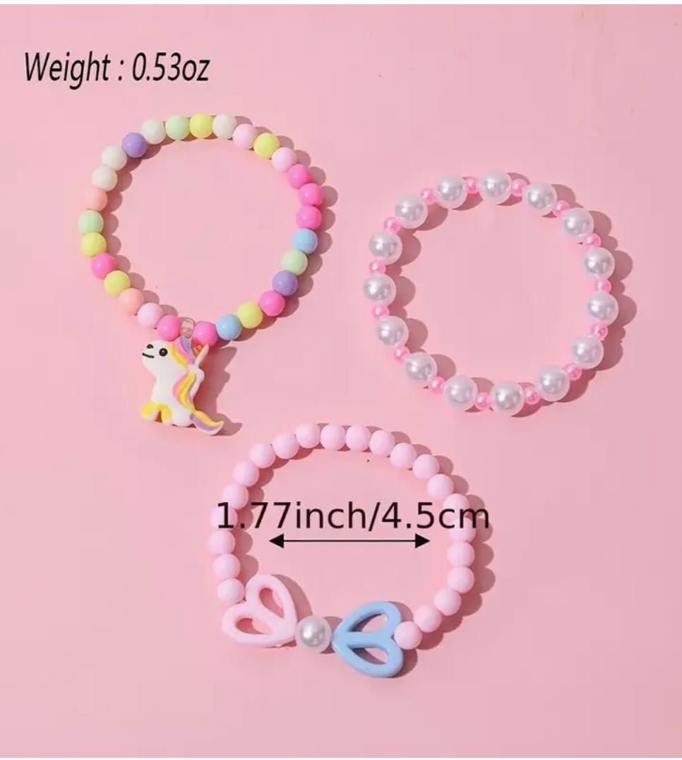 Conjunto 3 Pulseiras Unicórnio NOVAS