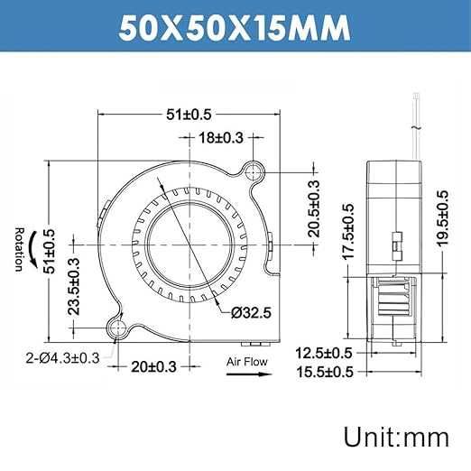 WINSINN 5015 wentylator 12 V do drukarki 3D 4 szt