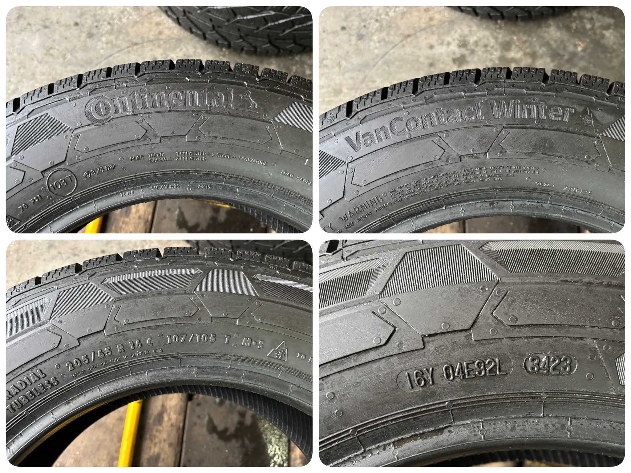 2X Opony Zimowe 205/65R16C CONTINENTAL VanContactWinter 10MM 2023R
