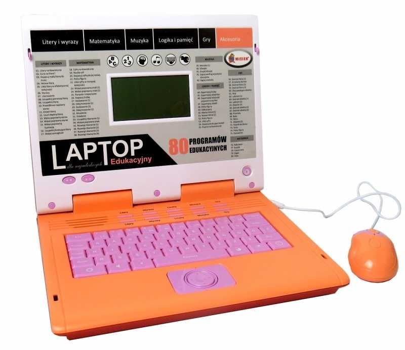 Laptop edukacyjny 80 programów litery matematyka gry nauka