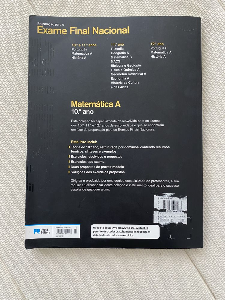 Livro preparação para o exame nacional final Matemática A 10° ano