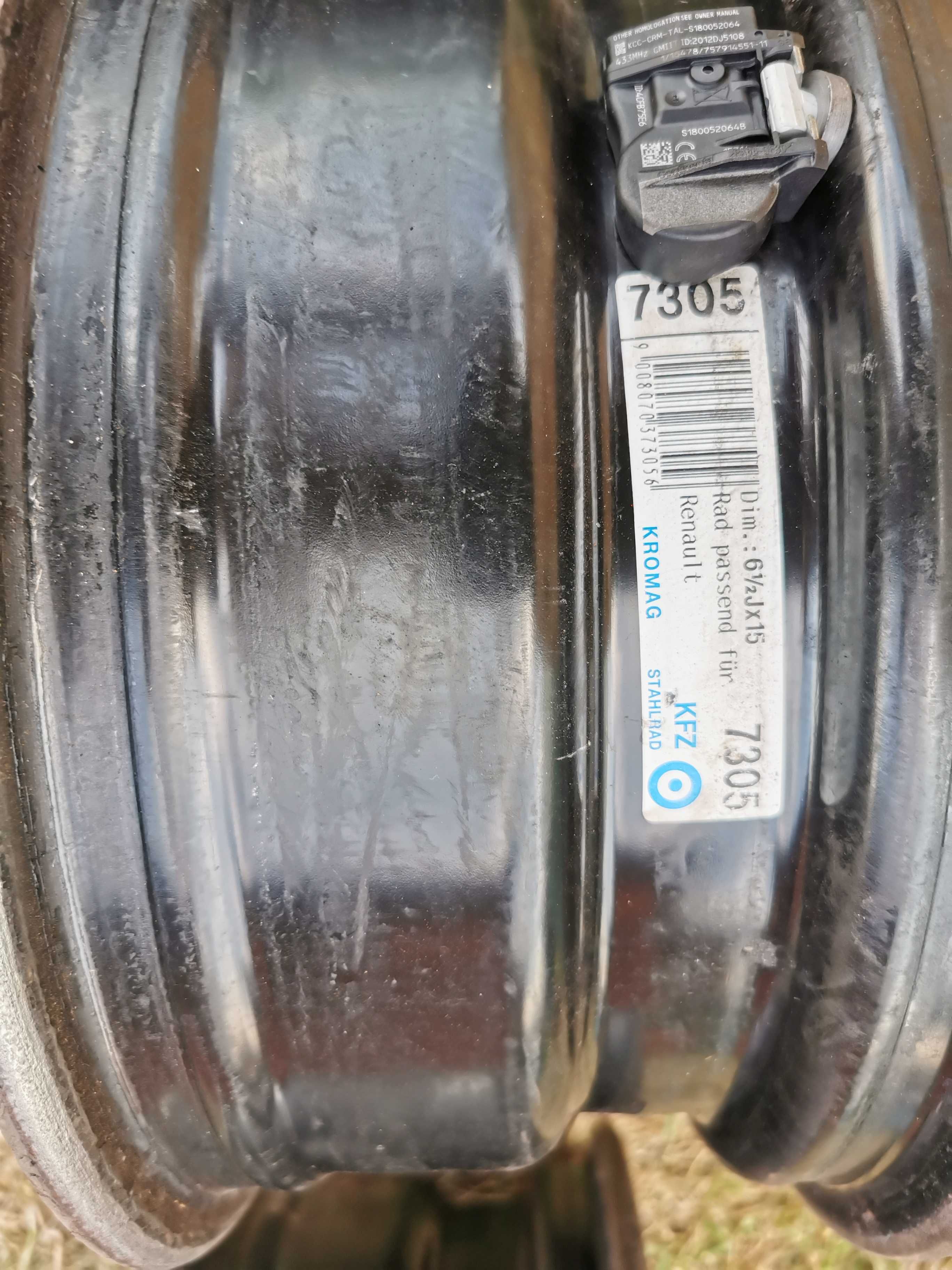 Felgi stalowe  z czujnikami Renault Megane III  6,5 Jx15 ET43 KFZ 7305