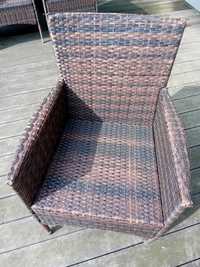 Fotel ogrodowy z technoratanu kolor brąz.
