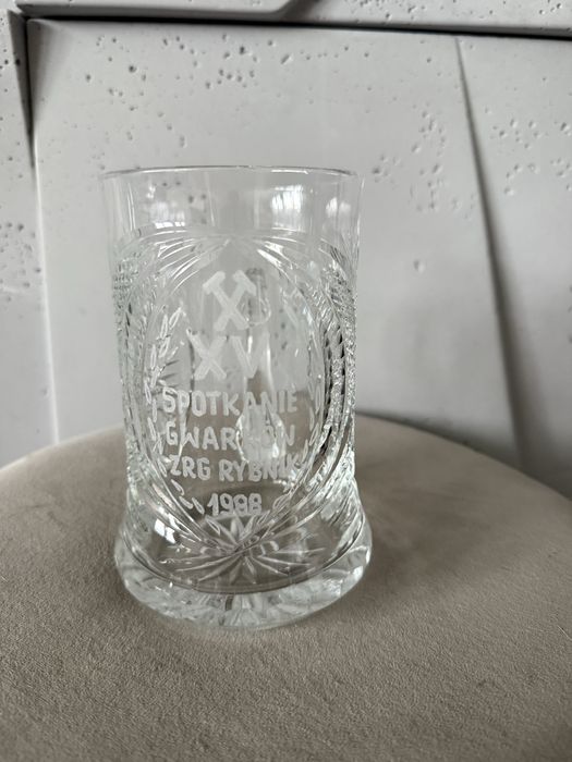 Unikat kufel do piwa kryształ 1988 ZRG RYBNIK Barbórka Gwarków