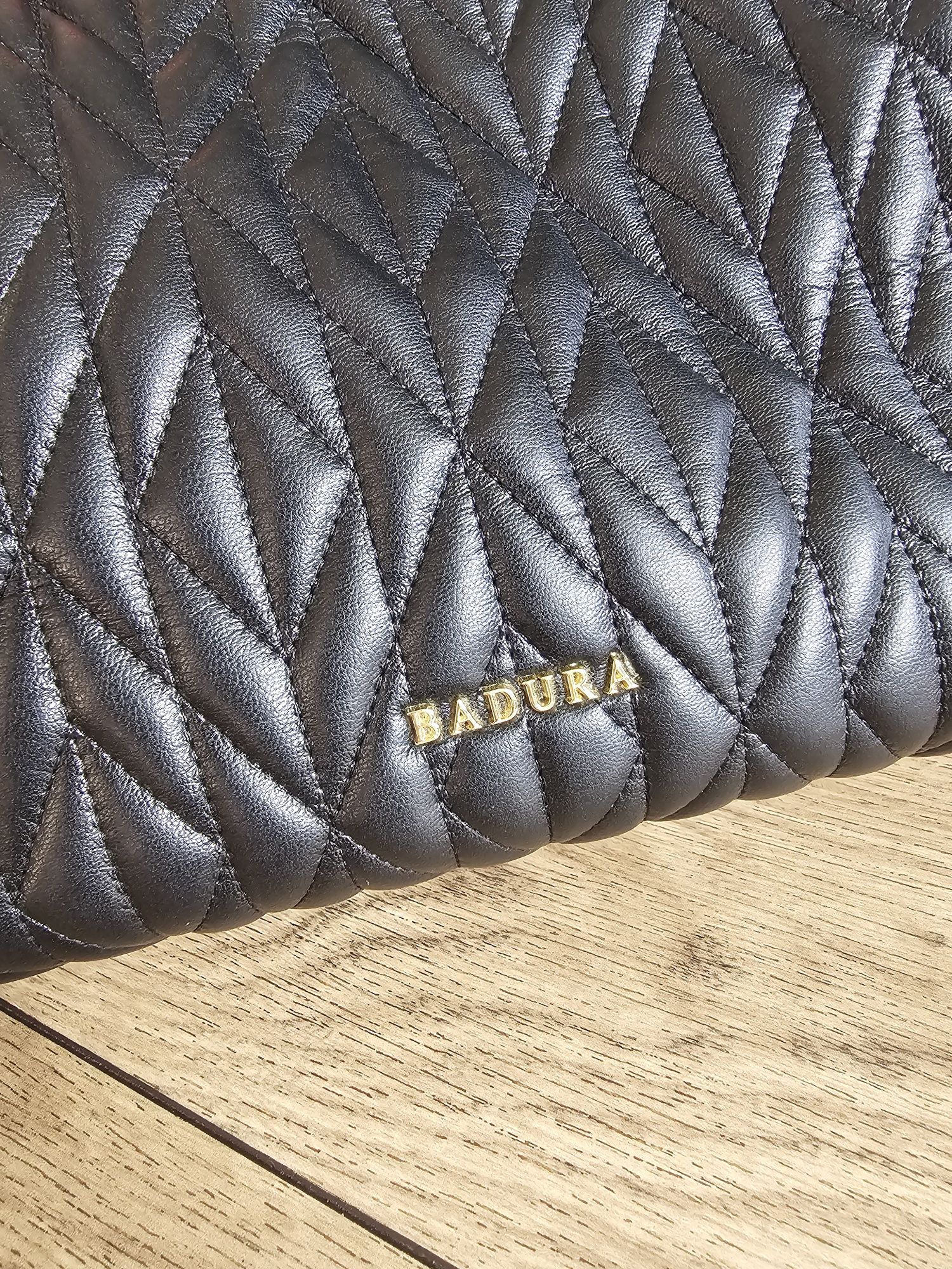 Torebka pikowana Badura shopper czarna