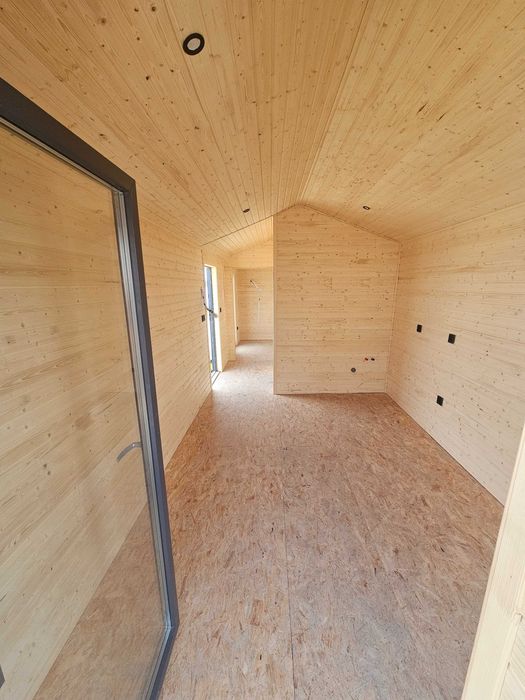 Domek Drewniany szkieletowy  28m2 gotowy do meblowania-klimatyzator