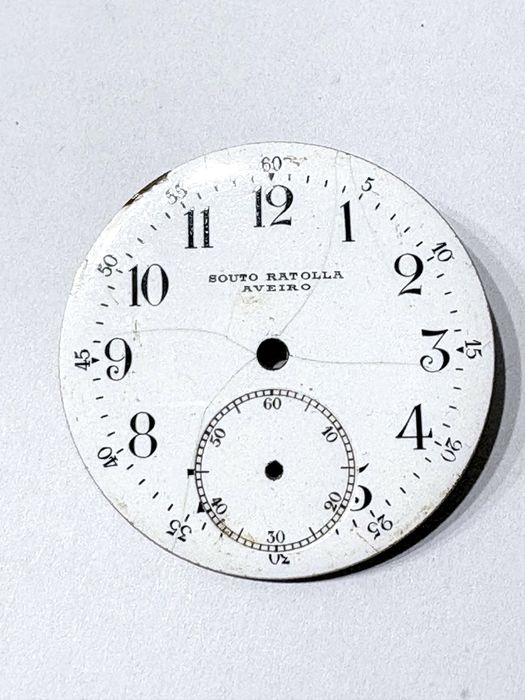 Antigos mostradores esmaltados de relógios de bolsos